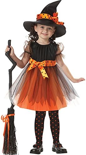 OFIN Little Girls' Witch Cosplay Halloween Costume Tutu Princess Dress