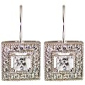 Sterling Silver Square Cubic-Zirconia Clear Earrings