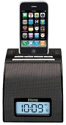 iHome iP11 Spacesaver Alarm Clock for iPod and iPhone (Black)