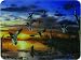 River's Edge Tempered Glass Cutting Board with Image of Ducks Preparing to Land at Sunset in a Marsh (12 x 16-Inch)