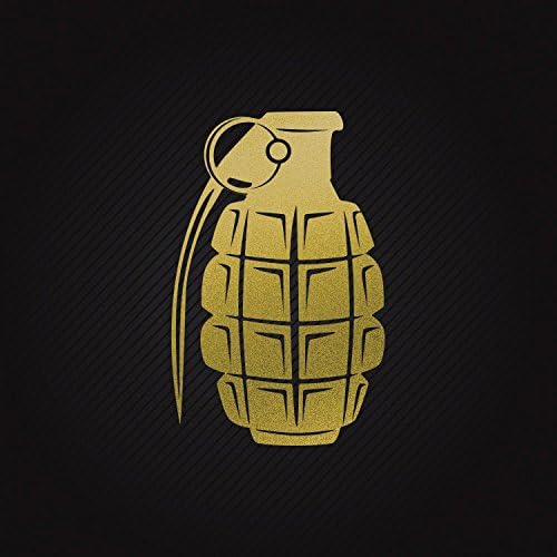 Decal Sticker Hand Grenade Weatherproof Motorbikes Activity Permanen Matte_Gold (14 X 8.93 In)