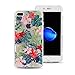 iPhone 7 Plus Case, GMYLE iPhone 7 Plus Case Hybrid [Anti Shock] TPU Bumper +[Scratch Resistant] Tropical Back Cover Clear with Design Protective Case for iPhone 7 Plus- Red Hibiscus