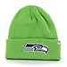 Seattle Seahawks Lime Green Cuff Beanie Hat - NFL Cuffed Knit Toque Cap