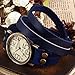 Ailisha Classic Lady Girl Blue Wrap Around Double Strap Long Wrist Band Quartz Watch WAA386