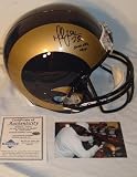 Marshall Faulk Autographed/Hand Signed St. Louis Rams Full Size Deluxe Replica Football Helmet with