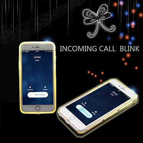 iPhone 6 Case,Light Incoming Call case Shockproof Rubber Bumper Case Anti-scratches colorful blink flashlight Case,White