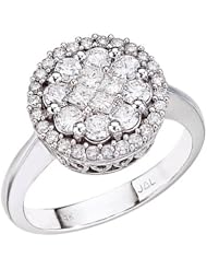 Birthstone Company 14K White Gold Diamond Clustaire Ring