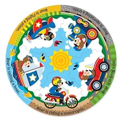 Melissa & Doug Vehicle Fun Fresh Start Circular Floor Puzzle