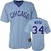 Kerry Wood Blue Majestic Light Pinstripe Cooperstown Replica Chicago Cubs Jersey - Large