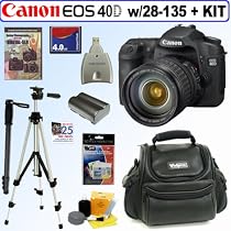 Canon EOS 40D 10.1MP Digital SLR Camera with EF 28-135 mm f/3.5-5.6 IS USM Standard Zoom Lens + 4GB Deluxe Accessory Kit