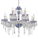 Blue Nights Tiered Crystal Chandelier