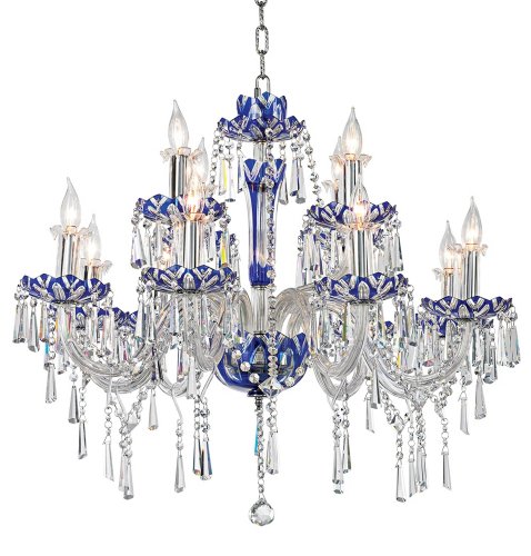 Blue Nights Tiered Crystal Chandelier