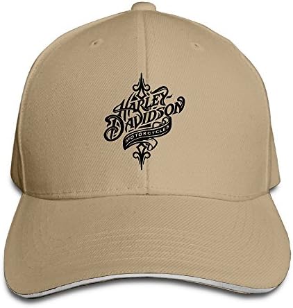 Harley Davidson Logos Natural Unisex Sandwich Snapback Cap Adjustable
