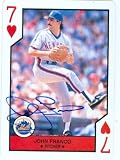John Franco Autographed/Hand Signed MLB Baseball card (New York Mets) 1990 US Playing Cards #7 Heart