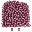 50g Purple Lampwork White Heart Glass Beads Approx 142