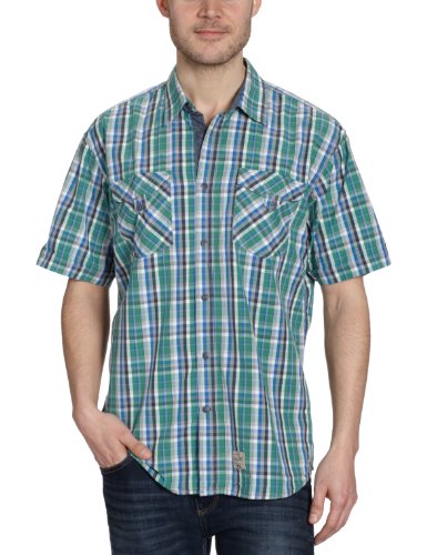 TOM TAILOR Herren Freizeithemd 20171310010/Ray metalbutton check shi, Gr. 52/54 (XL), Gr&uuml;n Preisvergleich