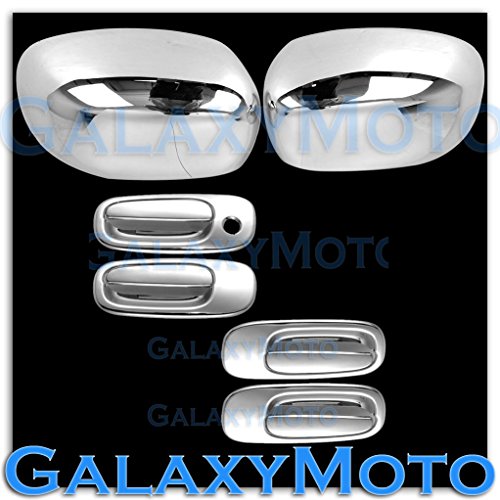 Best quality! 06-10 Dodgge Charger Triple Chrome Mirror+4 Door Handle no PSG Keyhole Cover