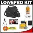 Lowepro Rezo 110 AW Camera Bag/Case (Black) + Accessory Kit for for Canon Rebel T3, T3i, T1i, T2i, EOS 60D, 5D, 7D, Nikon D3000, D3100, D5000, D5100, D7000, D300s, Olympus Evolt E-5, E-30, E-620 & Sony Alpha A560, A580, A33, A35, A55