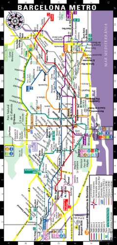 Streetwise Barcelona Metro Map - Laminated Metro Map of Barcelona Spain: Folding Pocket  Wallet Size Metro Map