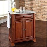 Crosley Furniture Newport Solid Granite Top Kitchen Island in Cherry