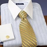 Dobby Stripe White Collar French Shirt