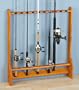 10 - rod Wall or Floor Fishing Rod Rack