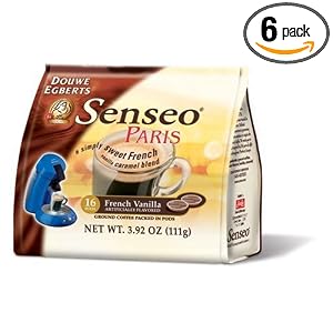 Senseo Paris French Vanilla Caramel Bistro Coffee, 16-Count Pods (Pack of 6)