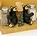 Demdaco Black Bear Friends Resin Salt and Pepper Shakers and Toothpick Holder