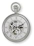 Avalon 17 Jewel Mechanical Skeleton Silver-tone Pocket Watch with Chain, # 8410SX