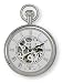 Avalon 17 Jewel Mechanical Skeleton Silver-tone Pocket Watch with Chain, # 8410SX