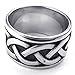 KONOV Mens Stainless Steel Ring, Vintage Celtic Knot, Black Silver
