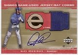 2000 Upper Deck Evolution E-Card Game Bat-Jersey Autograph JB-AR Alex Rodriguez - Texas Rangers (Autographed - Piece of Authentic Bat - Jersey - Baseball Cards)