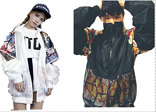 [セオヴェル]THEOVEL レディース 長袖 個性派 パーカー B系 原宿 お目立ち メッシュ ブルゾン 秋 冬