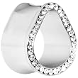 5/8" Stainless Steel CZ Teardrop Tunnel