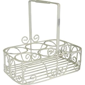 Maison de campagne 6 glass wrought iron vintage style French basket