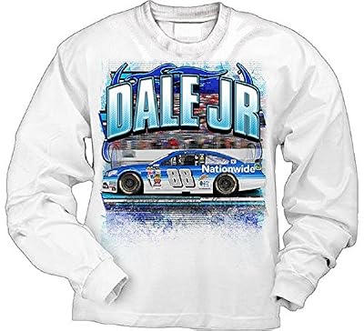 Dale Earnhardt Jr NASCAR #88-Nationwide Flameout Long Sleeve T-Shirt-White