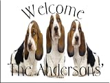 Retail Furnitures item: Bassett Hounds Personalized Ceramic Welcome Sign