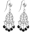 Black Teardrop Chandelier Earrings