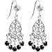 Black Teardrop Chandelier Earrings