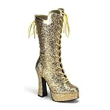 Women's Courtess-1025G, 5" Bloack Heel Platform Lace Up Calf Boot