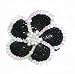 Sequin Flower Pin / Hair Tie ~ Edged Black