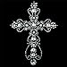 Iron on Hot Fix Rhinestone Motif Design Cross 3