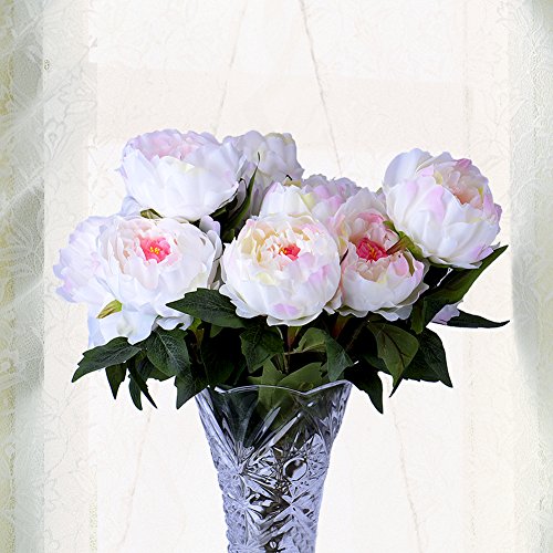 Wuudi Artificial Flower Bouquet Pink Peony 1 Bunch of 5 flowers (1)