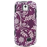 Crystal Hard RUBBERIZED PURPLE With FLORAL LEAVES Design Faceplate Cover Ca ....
