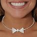Small Rhinestone Bow Tie Spring Choker Costume Jewelry Necklace
