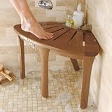 Teak Corner Bath Stool