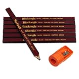 Buy 6 Quality Flat Wood Carpenter Pencil & Sharpener Set by ProTool