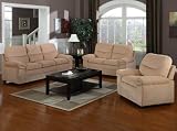 Chenille Living Room Set - Beige