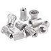BQLZR 8mm Zinc Plated Iron Flat Head Rivet Nut M8 Silver for Railway Pack of 25