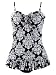 Mw Long Ruffle Tankini Bikini Swimsuit, Bra Straps, Multiple Prints